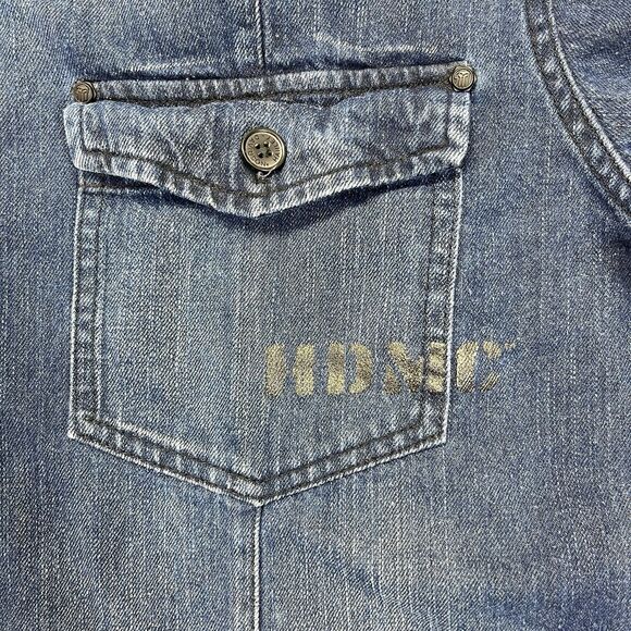 Harley-Davidson Denim Button-Down Shirt Men’s XL Blue Prison Style Workwear - Picture 3 of 13